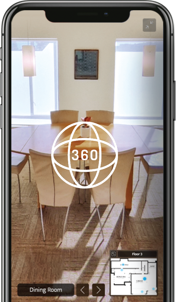 Phone with RICOH360 Tours app image